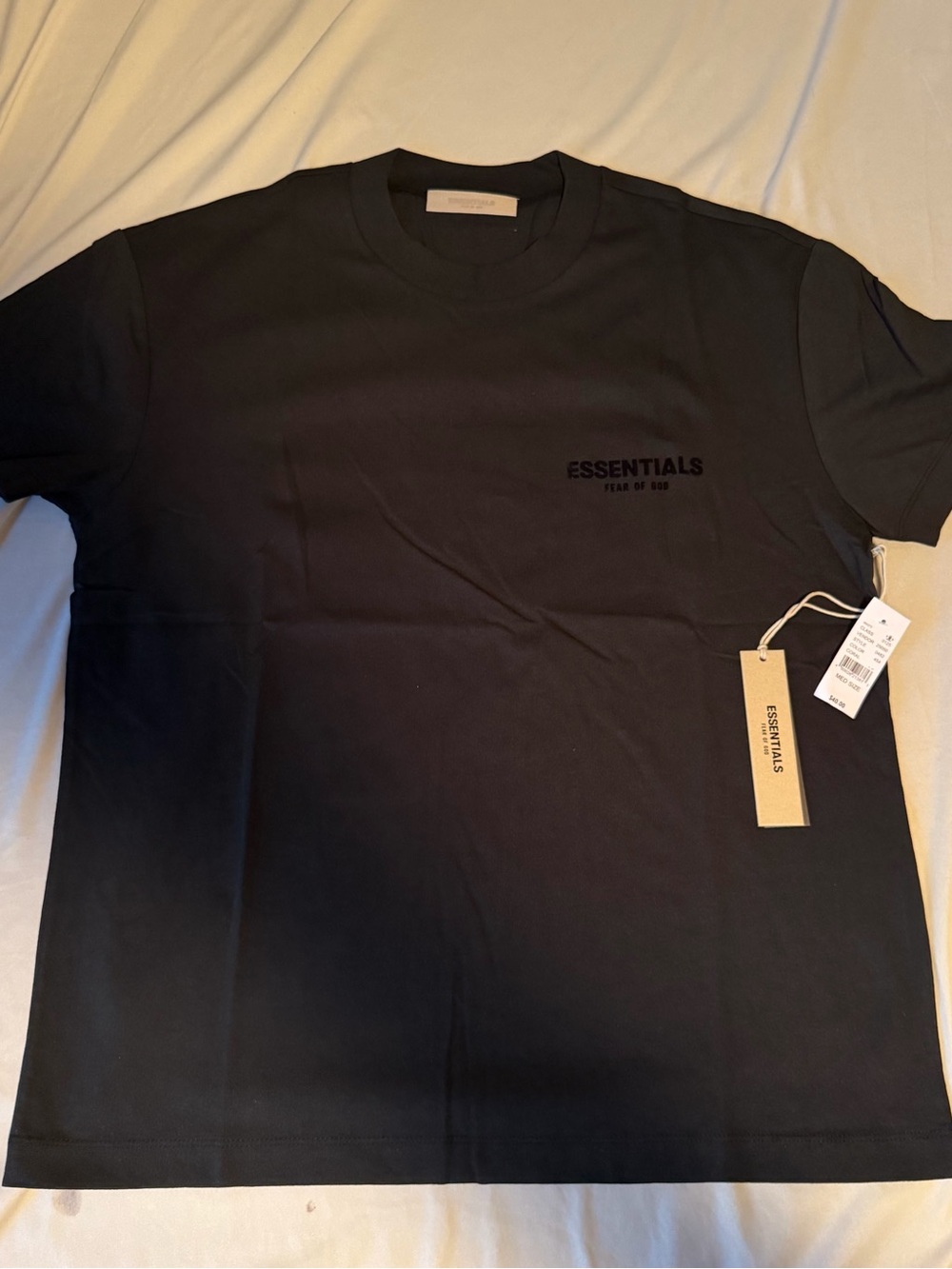 Fear of God Essentials Black Short Sleeve Logo Tee